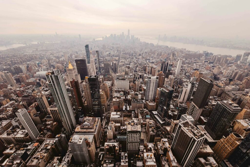 a city with many buildings