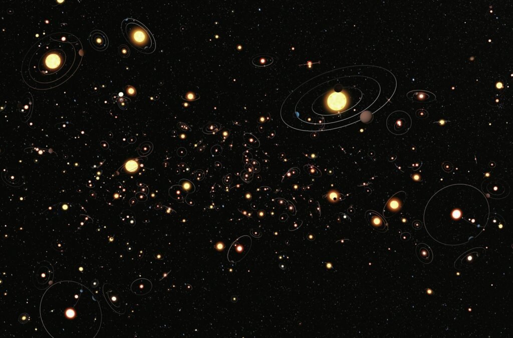 an image of a bunch of planets in the sky