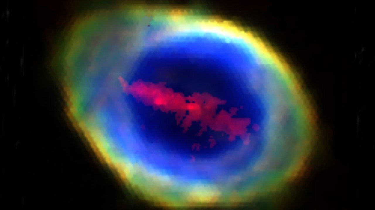 Mysterious Iron Bar Emerges in the Heart of the Ring Nebula