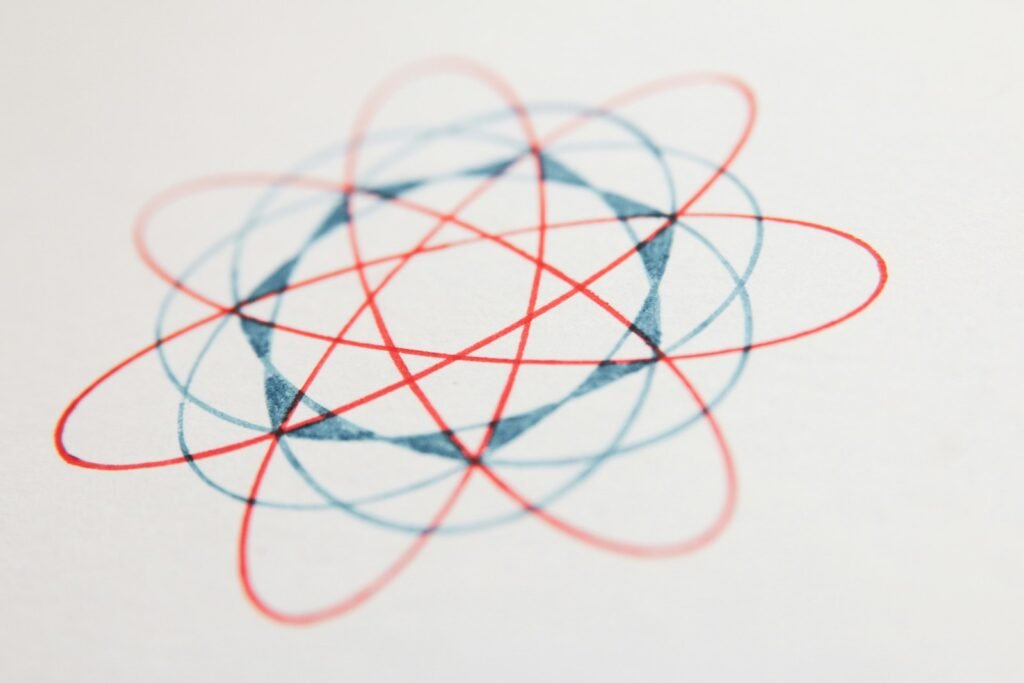 black and red round illustration