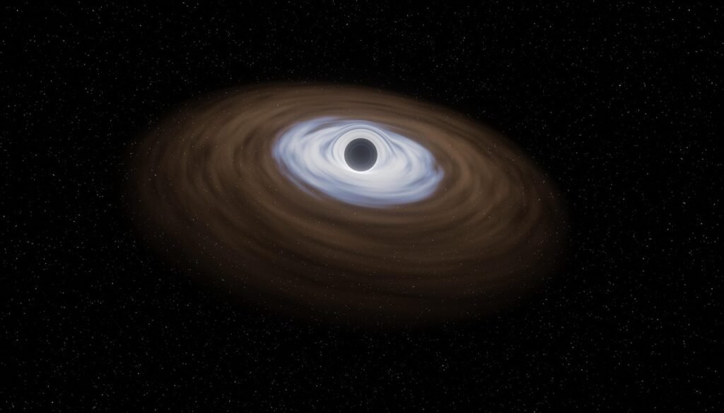 A Wandering Supermassive Black Hole Eating a Star