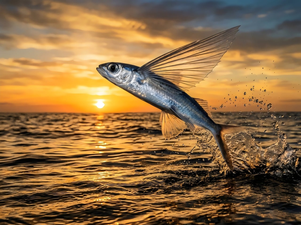 Why Flying Fish Leap Across the Ocean Surface