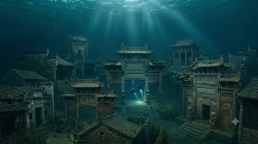 #9 - Shicheng, China: The "Lion City" Sitting Underwater Like a Time Capsule